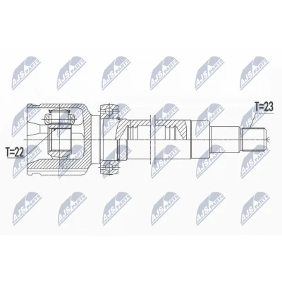 Abbildung von NTY NPW FR 114 Gelenksatz Schaltgetriebe Vorderachse rechts FORD: Focus 3 Turnier, FIESTA 6, 2 Kombi