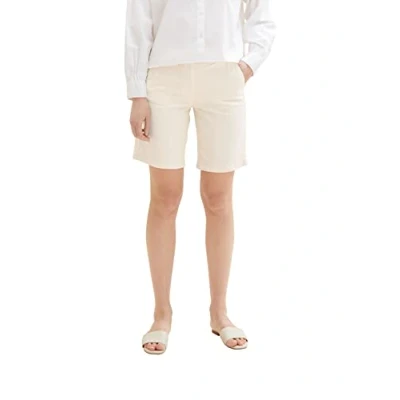 Abbildung von TOM TAILOR Damen 1036631 Bermuda Shorts, 32180 Fawn Beige Offwhite Stripe, 38