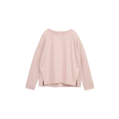 Abbildung von TOM TAILOR Damen 1047719 Sweatshirt, 38842 Morning Pink Offwhite Stripe, M