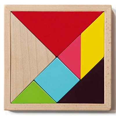 Abbildung von Remember TG1 Tangram Challenge Legespiel aus Holz für Kinder und Erwachsene (4er Set)