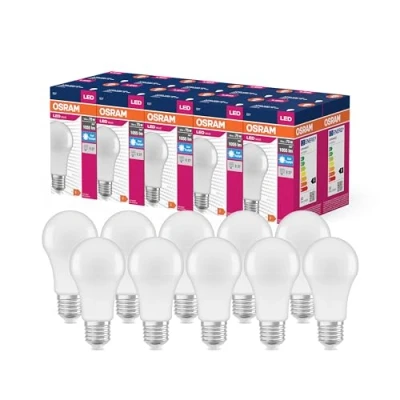 Abbildung von OSRAM LED Star Value Classic A75 Lampe für E27 Sockel, Birnenform, FR, 1055 Lumen, tageslichtweiß (6500K), Ersatz herkömmliche 75W Glühbirnen, nicht dimmbar, 10er Pack