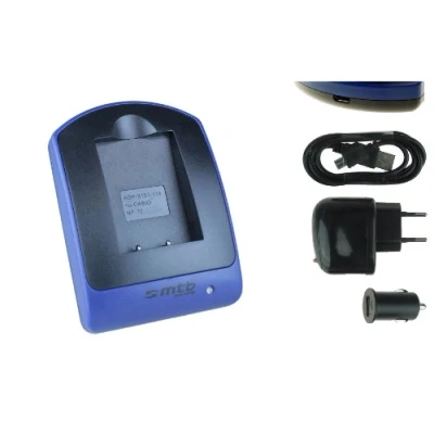 Abbildung von Ladegerät (USB, KFZ, Netz) kompatibel mit Casio NP 70 / Exilim EX Z150, Z155, Z250
