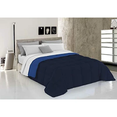 Abbildung von Italian Bed Linen Wintersteppdecke Elegant, Mikrofaser, Dunkelblau/Royal, 170x260cm