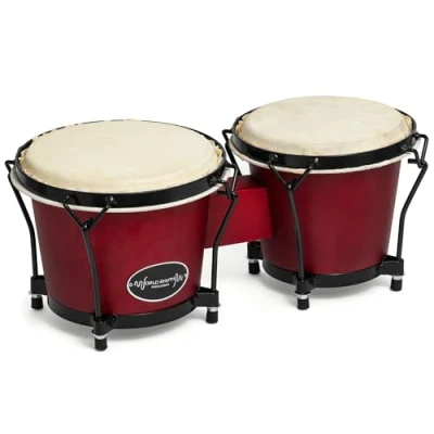 Abbildung von World Rhythm BON7 RD 6 &amp; 7 Zoll Eichen Bongos für Anfänger Weinrote
