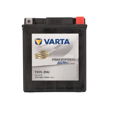 Abbildung von VARTA Motorradbatterie 6 Ah / 100 A 130 mm Powersports Active AGM lange Lebensdauer, vorgeladen, wartungsfrei, geeignet für Motorräder, Motorroller, Quads, Jetskis und Schneemobile, schwarz