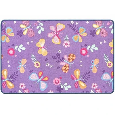 Abbildung von Primaflor Kinderteppich Papillon, Pink, 100x150cm, Robuster Spielteppich mit Schmetterlingen, Hochwertiger Teppich für das Kinderzimmer, Spielmatte Jungen/Mädchen