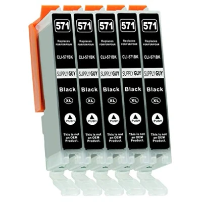 Abbildung von Supply Guy 5 XL Druckerpatronen mit Chip kompatibel Canon CLI 571 Schwarz schmal für Pixma MG5700 MG5750 MG5751 MG6800 MG6850 MG7750 TS5000 TS5050 TS5055 TS6050 TS8050 TS9050 TS9055 und weitere