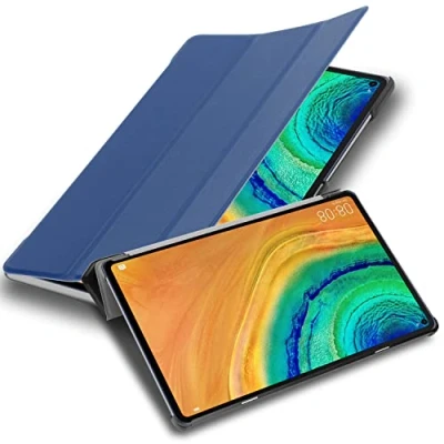 Abbildung von Cadorabo Hülle kompatibel mit Huawei MatePad PRO (10.8 Zoll) Tablethülle Auto Wake Up aus Kunst Leder Flip Klappbare Magnetische Cover für Tasche in Blau