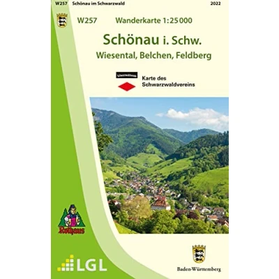 Abbildung von W257 Wanderkarte 1:25 000 Schönau im Schwarzwald: Wiesental, Belchen, Feldberg