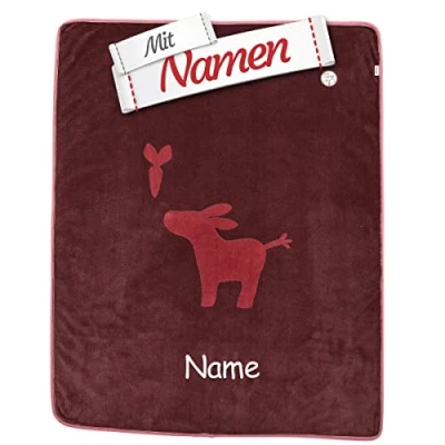 Abbildung von Sterntaler Emmis Garden Schmusedecke mit Namen bestickt, Kinderdecke Babydecke Kuscheldecke für Jungen und Mädchen, 75 x 100