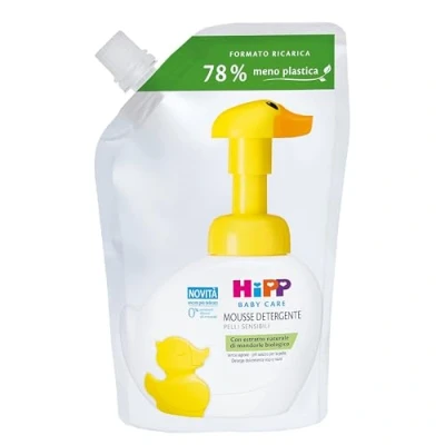 Abbildung von HiPP Baby Care Ökologisches Nachfüll Reinigungsmousse für Kinder, reinigt Gesicht, Körper und Hände sanft empfindliche Haut, mit natürlichem Bio Mandel Extrakt, 1 x 250 ml