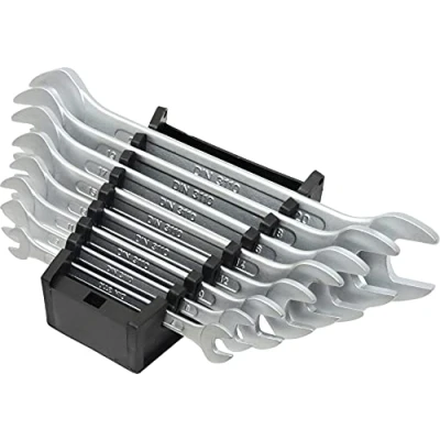Abbildung von FAMEX 10255 8 Doppel Gabel Maulschlüssel Maul Schlüssel Satz Schraubenschlüssel Set aus Chrom Vanadium Stahl teilig 6 22 mm