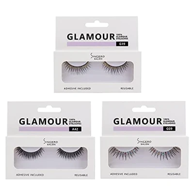 Abbildung von SINCERO SALON Glamour Falsche Wimpern Set, 3 Paar I 3D Künstliche Wimpern, Fake Lashes Set