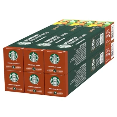 Abbildung von STARBUCKS Breakfast Blend by Nespresso, Mittlere Röstung, Kaffeekapseln 6 x 10 (60 Kapseln)