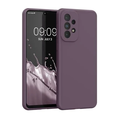 Abbildung von kwmobile Hülle kompatibel mit Samsung Galaxy A33 5G Silikon Handy Case Handyhülle weiche Oberfläche kabelloses Laden Helle Iris