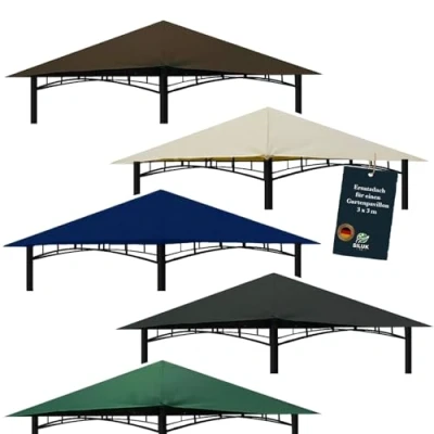 Abbildung von freigarten.de Ersatzdach für Pavillon 3x3 Meter Sand Antik Wasserdicht Material: Panama PCV Soft 370g/m² extra stark Modell 3 (Braun)
