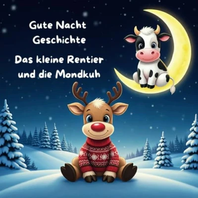 Abbildung von Gute Nacht Geschichte Das kleine Rentier und die Mondkuh: Rosa mit dem magischen Pulli (Gute Geschichten der Mondkuh)