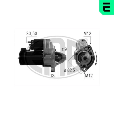 Abbildung von ERA 220004A Anlasser 12 1,1 9 SKODA: Superb I Limousine, AUDI: 80 B4 A4 B5 B6 Avant, VOLKSWAGEN: Passat GP Variant