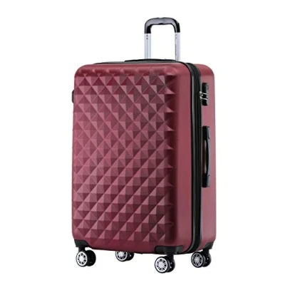 Abbildung von BEIBYE Zwillingsrollen 2066 Hartschale Trolley Koffer Reisekoffer Gepäck M L XL Set (Weinrot, L)