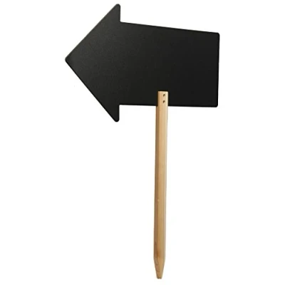 Abbildung von Securit Hinweisschild Silhouette Pfeil, Holz, Schwarz, 670(H) x 500(W) 20(D) mm