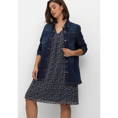 Abbildung von Sheego Kurzmantel, Damen, Größe: 48, Dark blue used denim