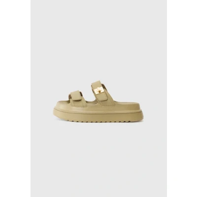 Abbildung von Steve Madden Bigschmona Pantolette flach, Damen, Größe: 39, Olive Schuhe