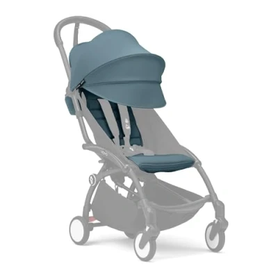 Abbildung von Stokke YOYO 6+ Farbpaket, Aqua Nur Textilien: Sitzpolster, ausziehbares Verdeck &amp; Reißverschlusstasche hinten Erfordert Rahmen (separat erhältlich)