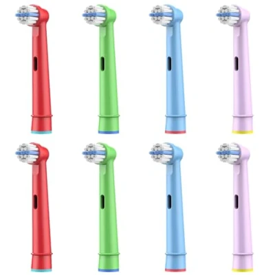 Abbildung von 8 Stück Kinder Aufsteckbürsten kompatibel mit Braun Oral B elektrische Zahnbürste, Ultra weiche Borsten