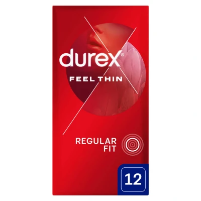 Abbildung von Durex Feel Thin Classic, Kondome mit mehr Gleitmittel, dünn, 12 Stück