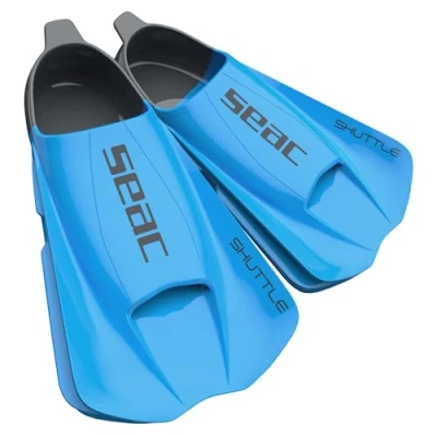 Abbildung von SEAC Unisex Adult Shuttle Flex kurze Schwimmflossen aus 100% Silikon, hell blau, 45/46