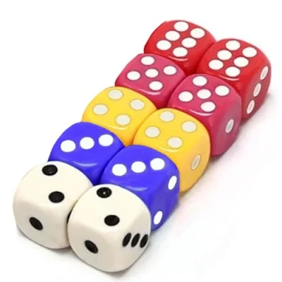 Abbildung von 10X Würfelset 5 Farben (je 2) 16mm Spielwürfel aus Acryl, 6 seitig für Tischspiele &amp; Zubehör