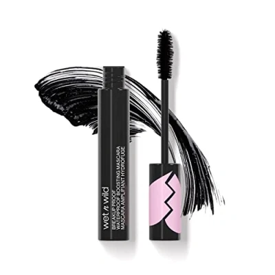 Abbildung von Wet n Wild Breakup Proof Wimperntusche wasserfest &amp; stärkend, Wimpern verlängernder Mascara, angereichert mit Rizinusöl, Flocken Freie Formel, aufbaubare Intensität, Farbton: Blackest Black