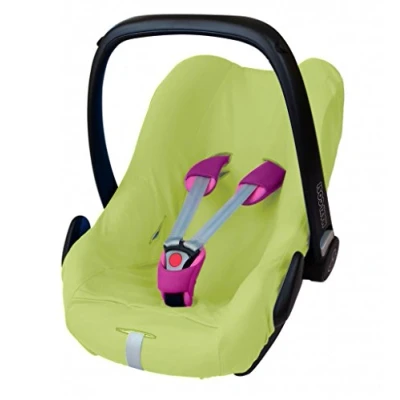 Abbildung von ByBoom Universal Sommerbezug, Schonbezug aus 100% Baumwolle, für Babyschale, Autositz, z.B. Maxi Cosi CabrioFix, City, Pebble; Designed IN Germany, MADE EU, Farbe:Hellblau