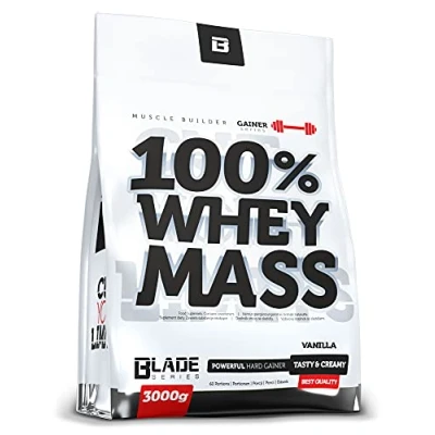 Abbildung von BLADE Series 100% Whey Mass Nahrungsergänzung Instant Drink Sehr effiziente Energie &amp; Protein für Bodybuilder 3000 gramm Vanille Geschmack