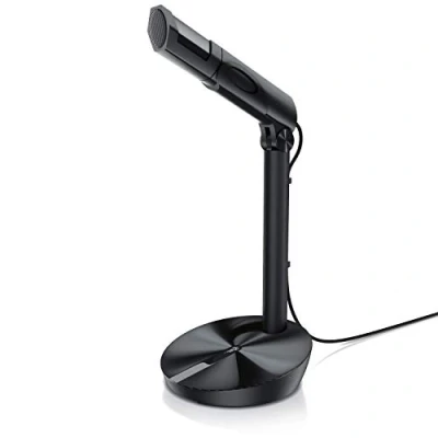 Abbildung von CSL USB PC Mikrofon Tischmikrofon Standmikrofon einstellbare Lautstärke hohe Klangqualität Stummschaltung Windschutz für Gaming Podcast YouTube Plug Play