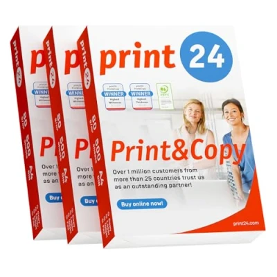 Abbildung von print24 Druckerpapier Kopierpapier 500 150000 Blatt A4 80g Premium Weiß Testsieger PEFC (1.500 Blatt)