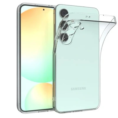 Abbildung von EAZY Case Handyhülle Silikon kompatibel mit Galaxy S24 FE stoßfeste Schutzhülle dünne für Hülle Fallschutz leichtes Cover schlankes Silicone in Transparent