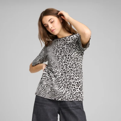Abbildung von Puma Graphic Animal Relaxed TEE Tshirt print, Damen, Größe: XS, Black