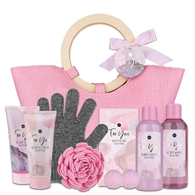 Abbildung von ACCENTRA Pflege Geschenkset Pink Rose, in einer Handtasche