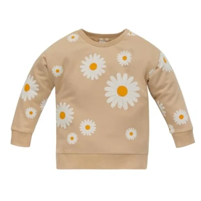 Abbildung von Pinokio Sweatshirt Daisy, 100% Baumwolle, bejge Blumenmuster, Mädchen 62 122 (62)
