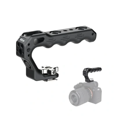 Abbildung von Nitze Cold Shoe TOP Handle, Mini Handle Grip mit Shoe, Kamera Griff für Camera Cage, Universal Video Rig, DSLR Kamerakäfig (Lil Stinger II Handle) PA28M D3