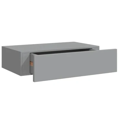 Abbildung von vidaXL Wand Schubladenregal Wandschublade Schweberegal Hängeregal Wandschrank Wandboard Wandregal mit Schublade Grau 40x23,5x10cm MDF