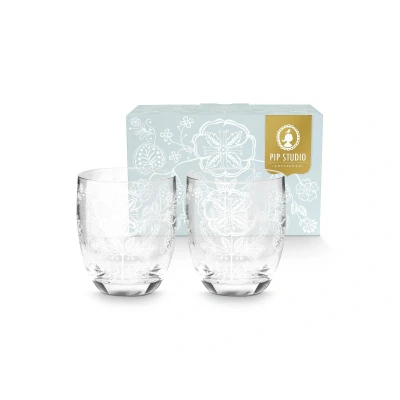 Abbildung von PIP STUDIO Flower White Trinkglas 280ml Set2