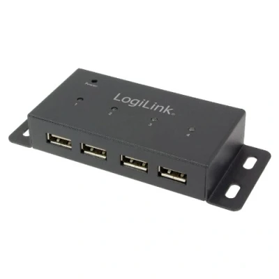 Abbildung von LogiLink UA0141 USB 2.0 HUB 4 Port, incl. Power Display, Full Metal Housing