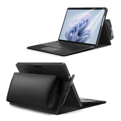Abbildung von Omnpak Hülle für Microsoft Surface Pro 11, Pro10, Pro9Tablet Business Hülle, Tragetasche mit Stylus Stifthalter Zubehör Aufbewahrungstasche, kompatibel Type Cover Tastatur