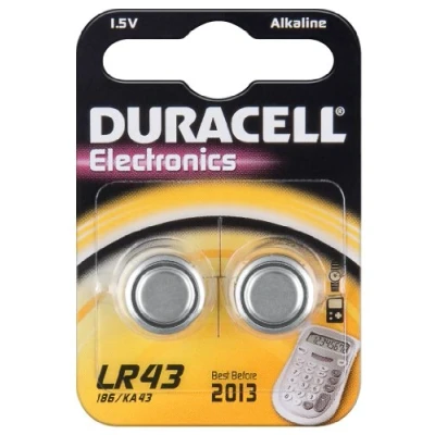 Abbildung von Duracell Knopfzelle Alkali Mangan Batterie (LR43/AG12/V12 GA) 2 Stück