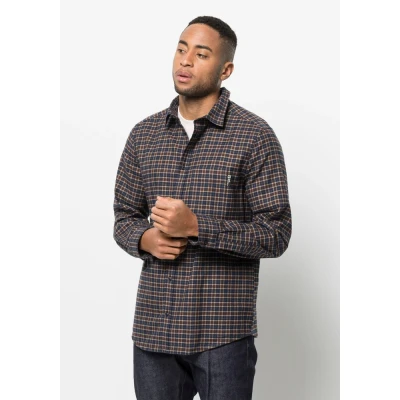 Abbildung von Jack Wolfskin Bergweg Hemd, Herren, Größe: Small, Dark oak checks