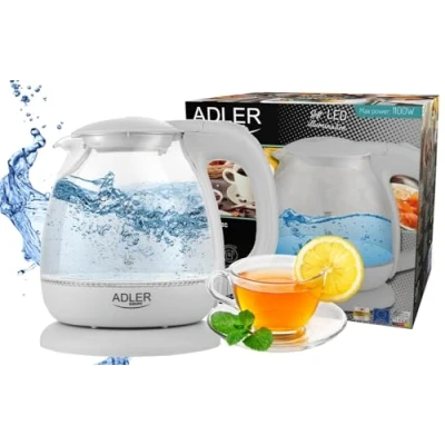 Abbildung von Adler Wasserkocher AD 1283G, Glaswasserkocher, 1 Liter, 900 1100W, LED Beleuchtung