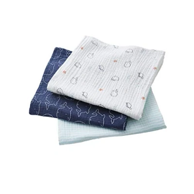 Abbildung von Vertbaudet 3er Pack Baby Wickeltücher Wasserwelt farblich Sortiert ONE Size