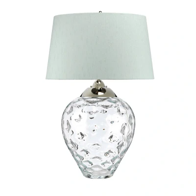 Abbildung von Elstead Lighting QN Samara TL LRG CLR QUINTIESSE Tischleuchte 1x40W E27 + 1x7W LED GU10 3000K Nickel poliert; Kunstseide grünlich Blau,